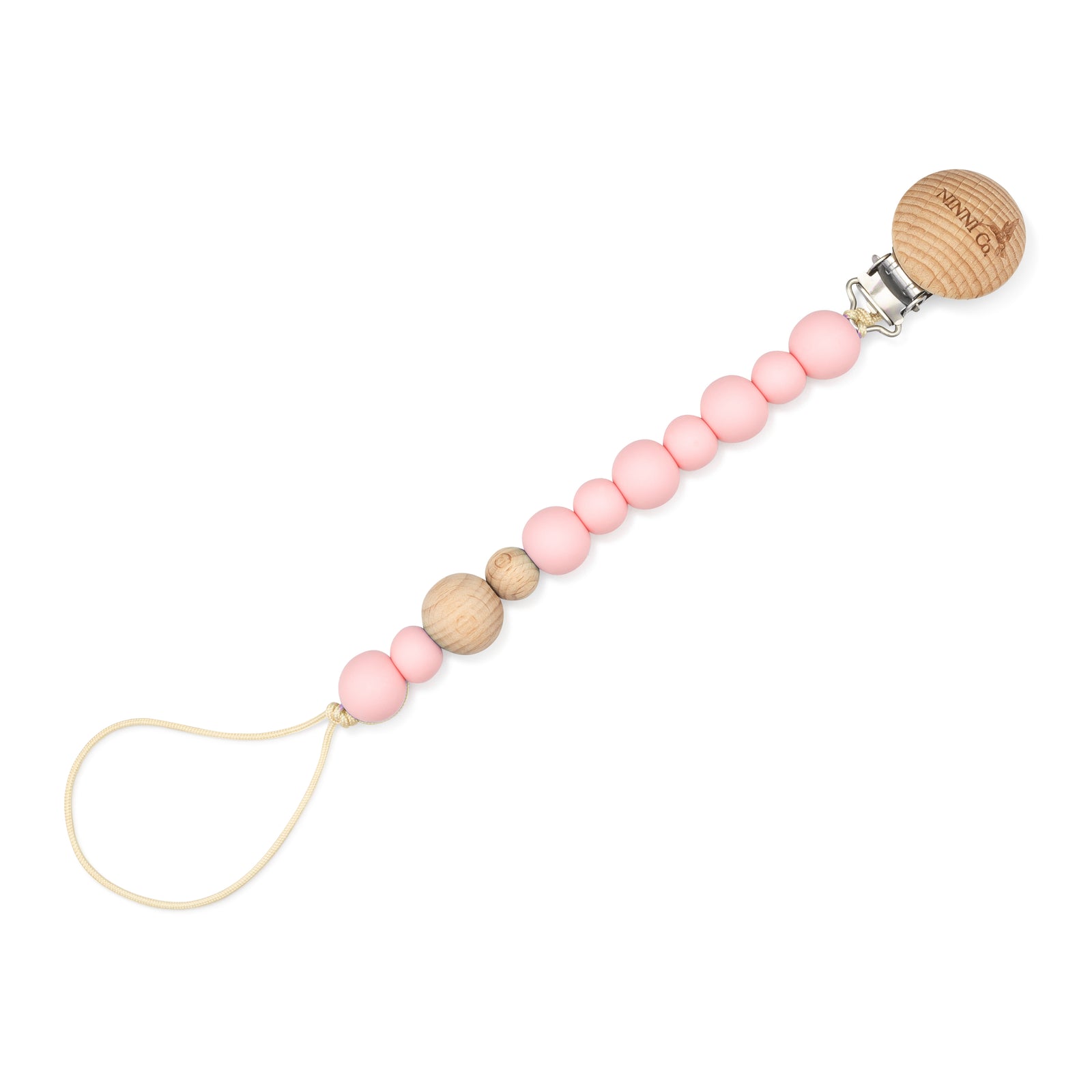 Ninni Co. Rosebud Pink Pacifier Clip